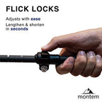 Montem Ultra Strong Trekking, Walking, And Hiking Poles - One Pair (2 Poles) - Collapsible, Lightweight, Quick Locking, And Ultr