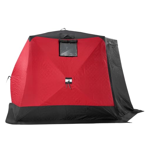 Vevor Pop Up Ice Fishing Tent, 4-6 Person Large Insulated Shelter, 87X79X78 50Sq Ft Fishing Area, Portable Hub-Style Shanty For