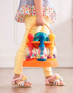 B. Toys- Lets Glow Bowling! - Multicolored Six Pin Toy Bowling Set With Flashing Light-Up Ball & Carrying Caddy For Kids- 2 Year