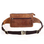 Loyofun Unisex Brown Genuine Leather Waist Bag Messenger Fanny Pack Bum Bag