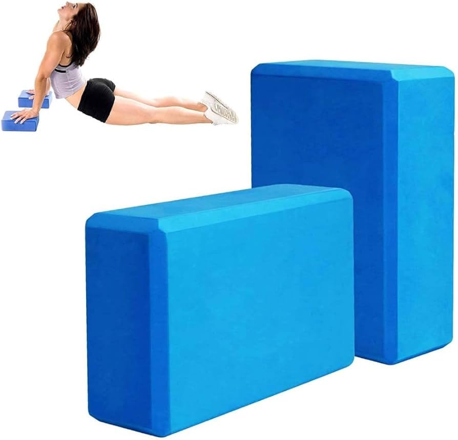 Jern Set Of 2 Yoga Blocks 9X6X3, 4 Pack High Density Yoga Brick Foam Blocks To Improve Strength, Flexibility And Balance,