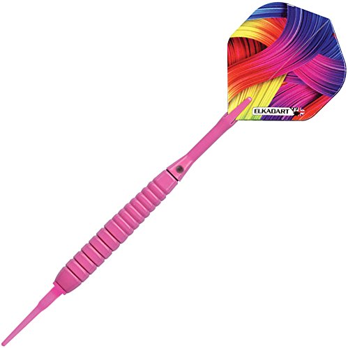 Elkadart Neon Soft Tip Darts With Storage/Travel Case, Pink, 18 Grams