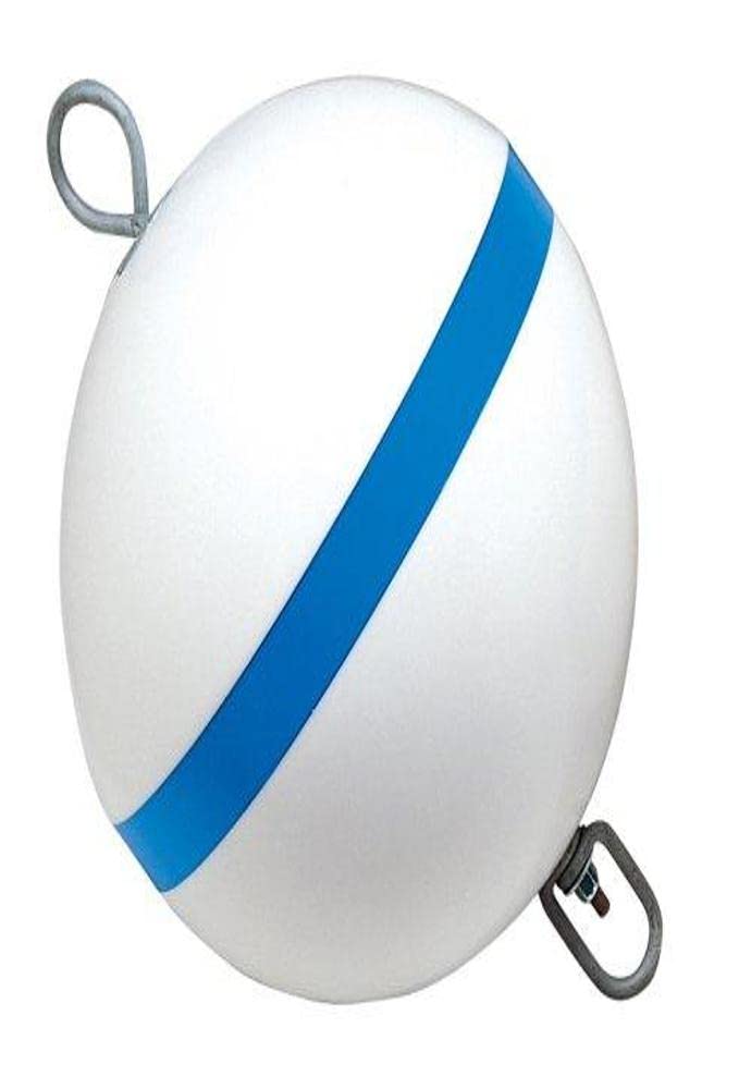 Taylor Made Products 22170, Sur-Moor Traditional Boat Mooring Buoy, Blue Stripe, 12 Inch, White