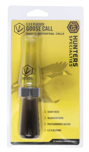 Hunters Specialties Hunting E-Z-E Plucker Short Reed Goose Call - Easy Blowing Polycarbonate Design Waterfowl Game Call