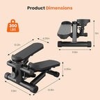 Sweetcrispy Mini Stair Steppers with Resistance Bands for Exercise at Home, Portable Exercise Twist Stepper Machine for Full Bod