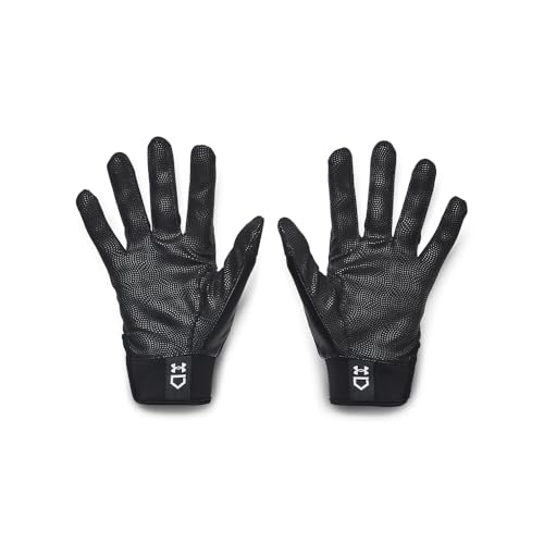 Under Armour Men'S Harper Baseball Gloves, (001) Black/Black/Metallic Silver, Small