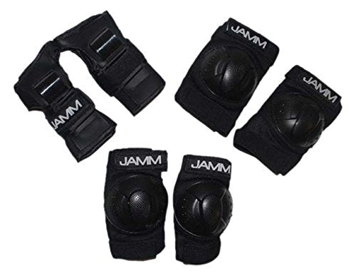 JAMM Kids Hockey Protection-Wrist Guards, Knee & Elbow Pads for Hockey, Cycling, Skating, Boarding, Etc, 3 Piece