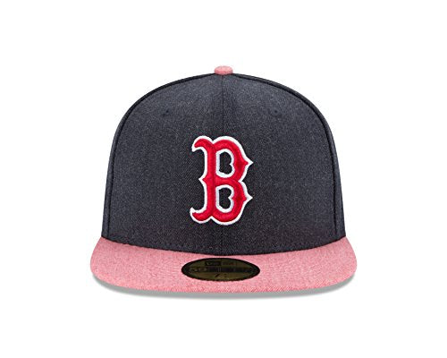 Mlb Boston Red Sox Heather Action 59Fifty Fitted Cap, 7, Navy