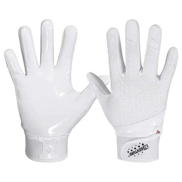AIGEVTURE Youth Football Gloves Kid Receiver Gloves Boys Girls Unmatched Grip Great Gift (White, Youth M)