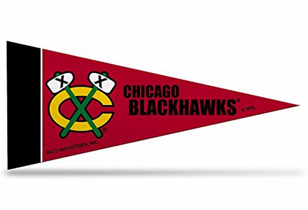 NHL Chicago Blackhawks 8-Piece 4-Inch by 9-Inch Classic Mini Pennant D  cor Set