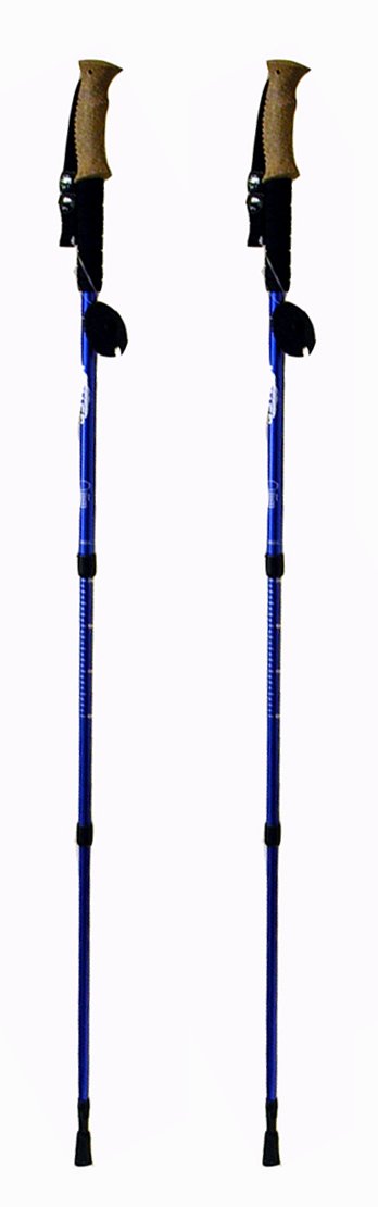 Hikker Hp-5 Anti-Shock Hiking Pole, 2-Pack, Anti Shock Hiking/Walking/Trekking Trail Poles - 1 Pair With Compass & Thermometer