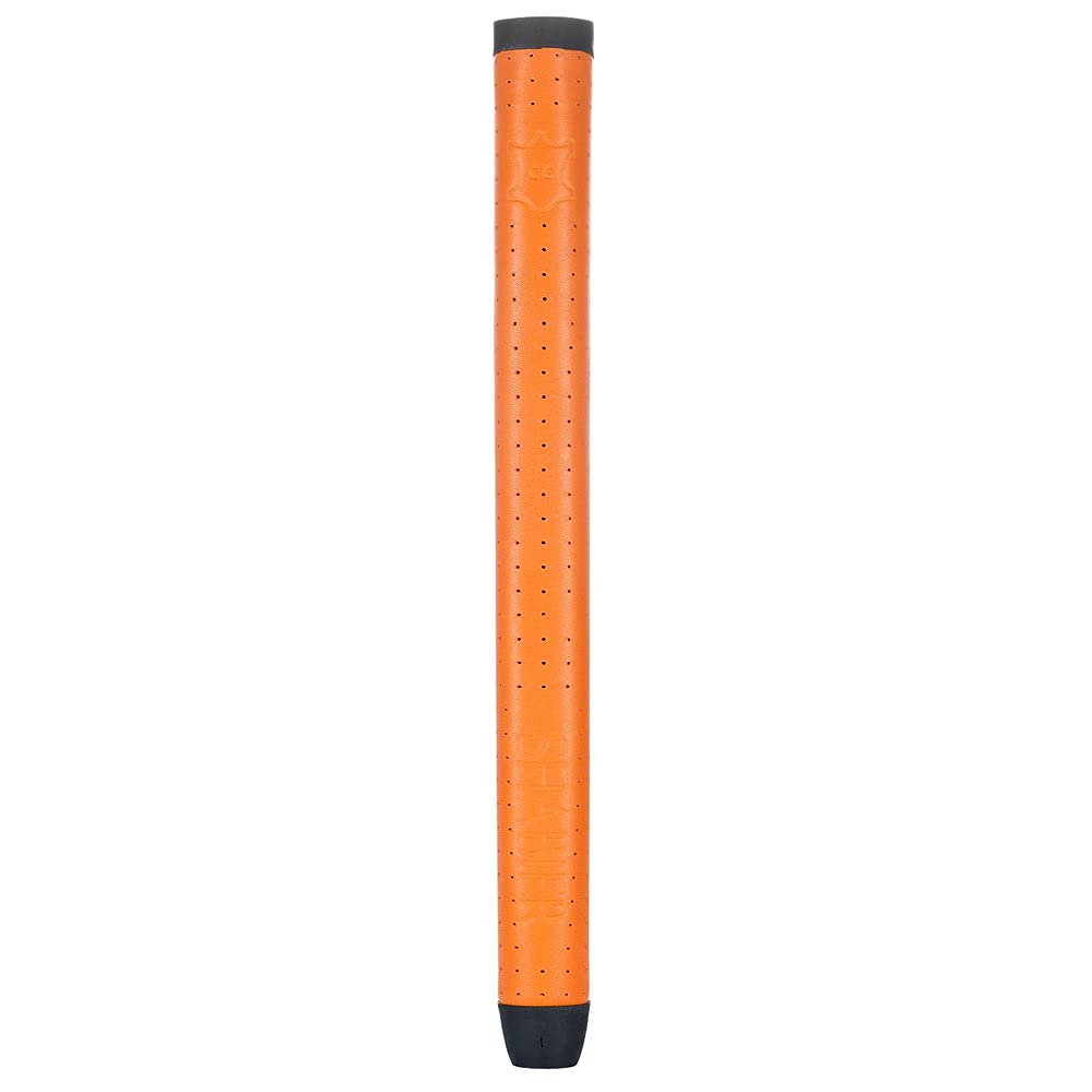 Shabier Light Weight Breathable Leather Golf Putter Grip Pure Handmade Soft Leather Golf Grips (Orange)