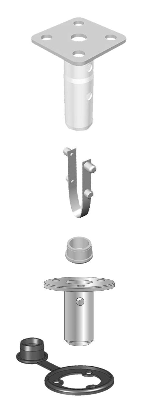 Magma Products, T10-326 Single Locking Flush Deck Socket Mount, Multi, One Size