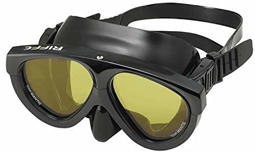 Riffe Mantis Mask For Diving And Spearfishing (Black W/Amber Lens)
