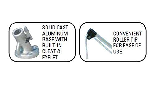 Dock Edge + Economy Mooring Whip Watercraft Docking System (Set Of 2), 12' For Craft Up To 23' Or 4000 Lbs