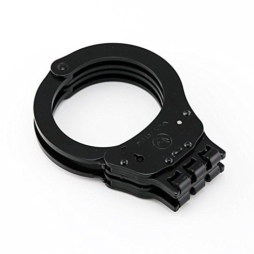 Vipertek Heavy Duty Hinged Double Lock Steel Police Edition Professional Grade Handcuffs (Black)