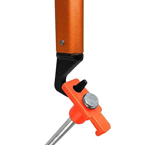 Abccanopy 15 Inch Tent Stakes 10 Pcs Non-Rust Metal Ground Anchors, Heavy Duty Spikes With 4 Ropes For Outdoor Camping, Orange