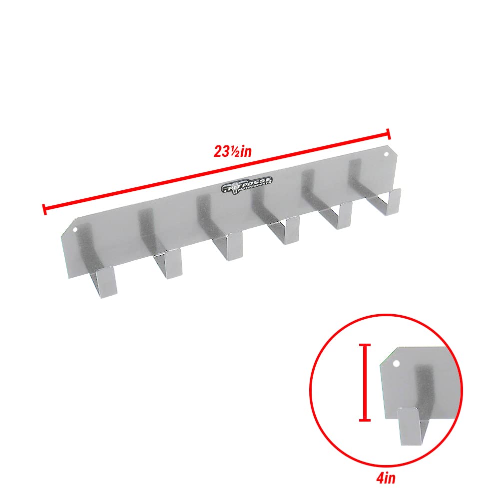 Pit Posse 598 Six Mount Goggle Rack Wall Hanger - Made In Usa - Cabinet Shop Garage Enclosed Race Trailer Automotive Motorcycle