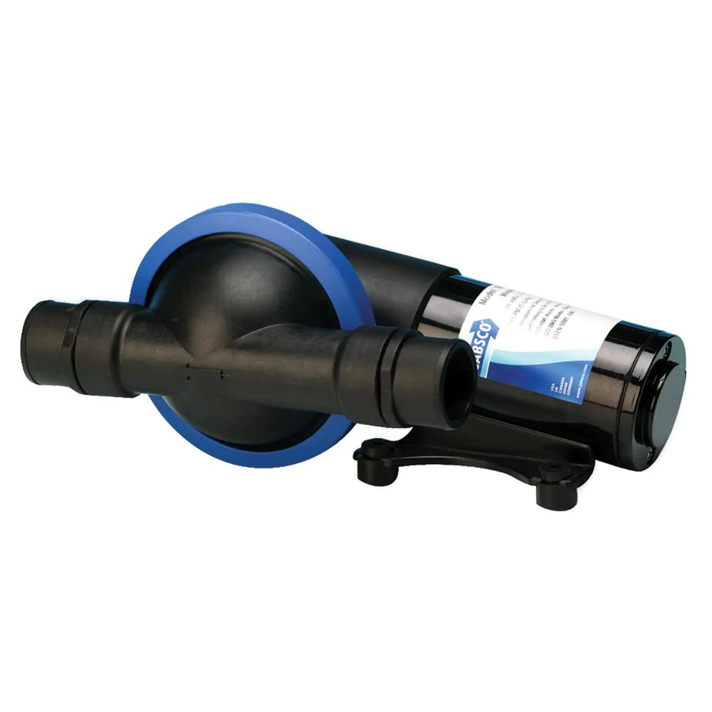 Jabsco 50890-1000 Marine Filter-Less Waste Pump Robust Single Diaphragm Design, 5 Gpm, 1.5 Inch, 12 Volt, 15 Amp , Black