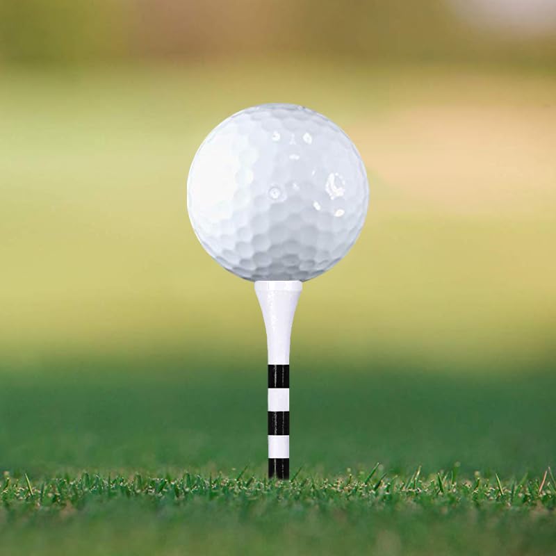 Zivisk Wooden Golf Tees 2-3/4 Inch 100 Count, 2.75'' Long Golf Wood Bamboo Tees(White,70Mm)
