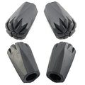 Round Narrow Four Pack Of Extra Durable Rubber Replacement Tips (Replacement Feet/Paws/Ferrules/Caps) For Trekking Poles - Fits 