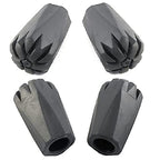 Round Narrow Four Pack Of Extra Durable Rubber Replacement Tips (Replacement Feet/Paws/Ferrules/Caps) For Trekking Poles - Fits 