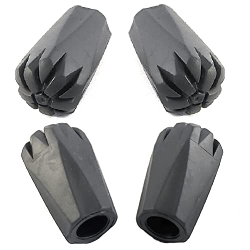 Round Narrow Four Pack Of Extra Durable Rubber Replacement Tips (Replacement Feet/Paws/Ferrules/Caps) For Trekking Poles - Fits 