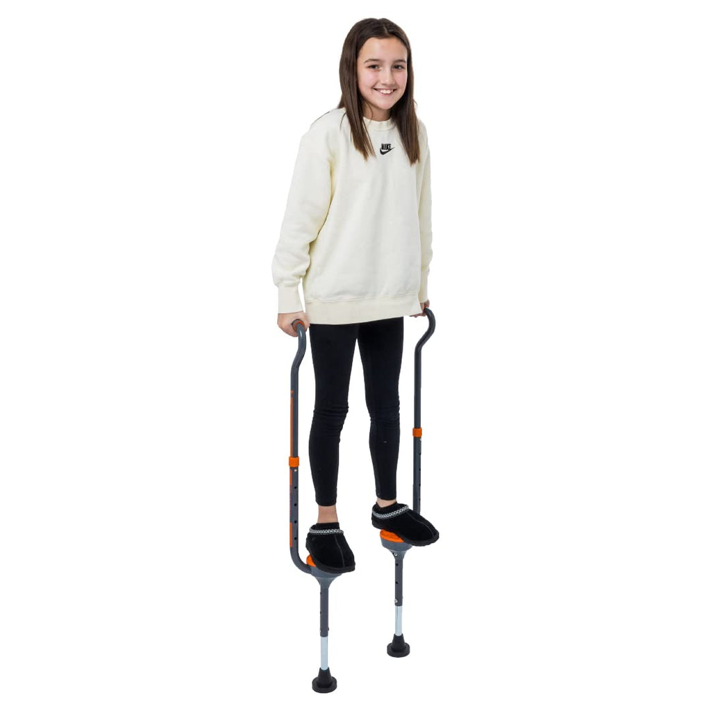 Flybar Maverick Walking Stilts for Kids - 5 Adjustable Heights, Sturdy, Easy Assembly, Wide Non-Slip Rubber Bottom Tip, Foam Gri