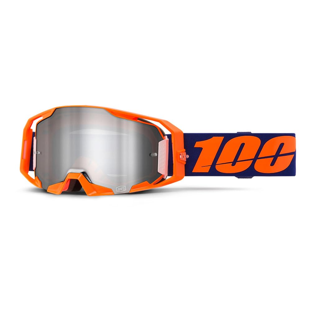 100% ARMATIC Goggle Neon Orange - Mirror Silver Flash Lens