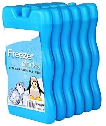 Ajscop Reusable Long Lasting Freezer Ice Blocks Block Pack Cooler Bag Box Travel Picnic (4), Blue