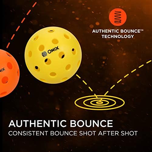 Onix Pure 2 Outdoor Pickleball Balls Specifically Designed And Optimized For Pickleball Yellow 6-Pack