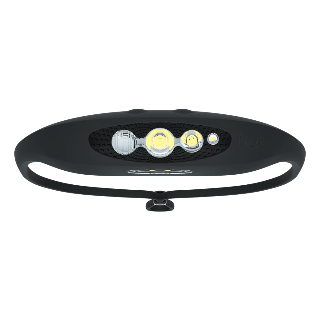 KNOG Bilby Silicone Rechargeable Headlamp - 400 Lumen, LED Head Lamp w/ 7 Modes, Waterproof Headlamp Flashlight for Outdoor, Cam
