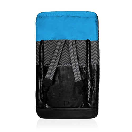 Oniva - A Picnic Time Brand Ventura Portable Reclining Stadium Seat, (Waves Collection - Gray With Vista Blue Accents)