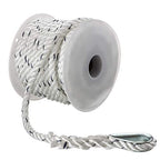 Seachoice Boat Anchor Line Rope, 3-Strand Twisted, Nylon, White/Blue, 3/8 In. X 50 Ft.