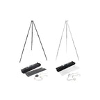 Yahpetes 31.5'' Camping Tripod 3 Sections Aluminum Telescopic Campfire Tripod Portable Outdoor Cooking Tripod (Sliver)