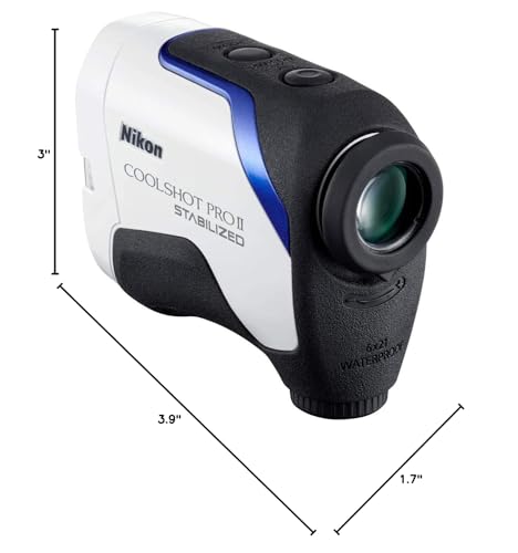 Nikon Coolshot Proii Stabilized Golf Rangefinder  Waterproof & Stabilized Laser Rangefinder With Slope, Oled Display And 5 Year