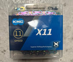 Kmc X11 Chain 11-Speed Aurora Mountain Bike/Road/Gravel 11 Speed Chain: Compatible With All Major Brands. Missing Link Included