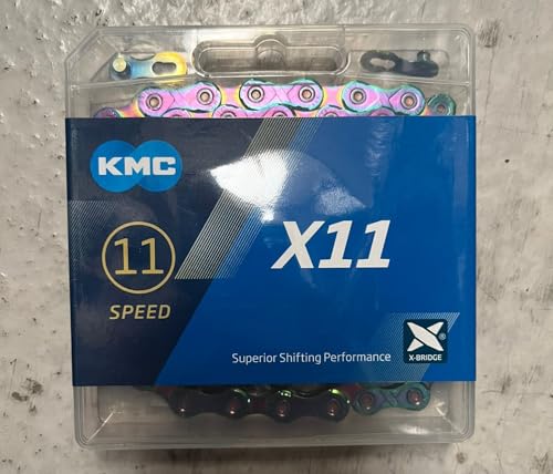 Kmc X11 Chain 11-Speed Aurora Mountain Bike/Road/Gravel 11 Speed Chain: Compatible With All Major Brands. Missing Link Included