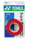 Yonex Overgrip Super Grap 3 Pack - Tennis, Badminton, Squash - Choice Of Colors (Red)