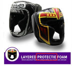 Trained Boxing Headgear Black S/L Use For Mma Training Kickboxing, Muay Thai, Sparring, Karate And Taekwondo Head Guard.