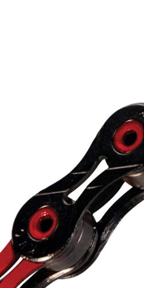Kmc 10-Speed Dlc10 Series Chain, Red, For Road/Mountain/Gravel; Shimano, Sram, And Campagnolo Compatible, 116 Links, Missing Lin