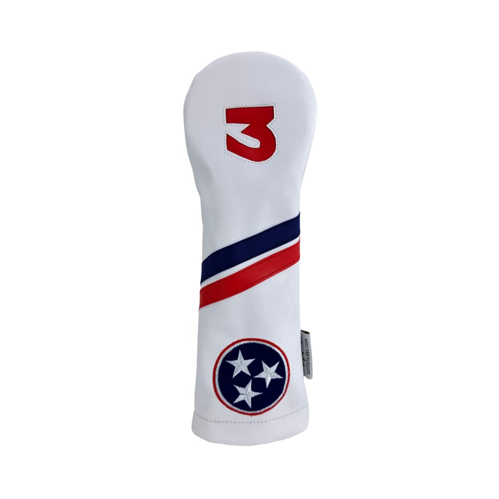 Tennessee State Flag Sunfish Leather Golf Headcover Set 1-3-X Driver Fairway Hybrid