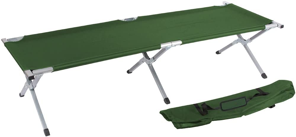 Camping Cot Heavy Duty Army Style 225Lb Capacity