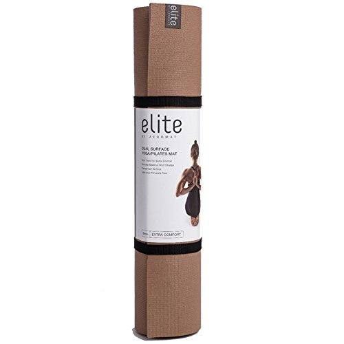 Elite Dual Surface Yoga / Pilates Aeromat W/Strap,  1/4''X24''X72'' - Taupe Mist