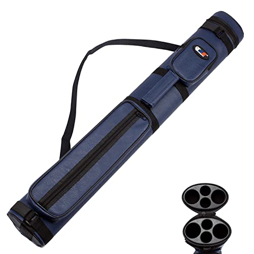 Gse 2X2 Deluxe Hard Billiard Pool Cue Stick Carrying Case, Billiard Cue Case, Billiards Accessories (Oval - Blue)
