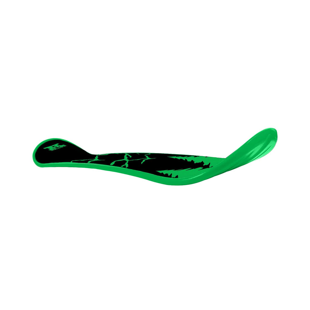 Krown Snowskate Plastic Polymer Skateboard Style Dual Kick Snowboard With Foam Grip - 35'' , Green Mountainscape, 9'' X 35''