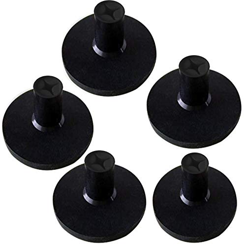 Finger Ten Golf Rubber Tee Driving Range Value 5 Pack All 1.5'' For Indoor Outdoor Practice Mat, Tee Adaptor Black Tee Holder Se