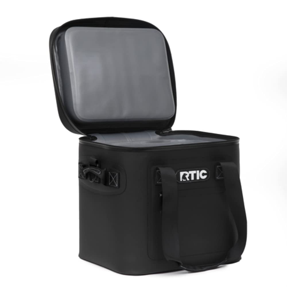 Rtic Soft Cooler 12, Insulated Bag, Leak Proof Zipper, Keeps Ice Cold For Days (Black)