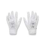 Under Armour Boys' Pee Wee F9 Football Gloves, (100) White/Distant Gray/Metallic Silver, One Size Fits Most