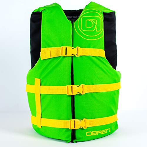 Obrien 4 Pack General Purpose Life Jackets, Green/Yellow